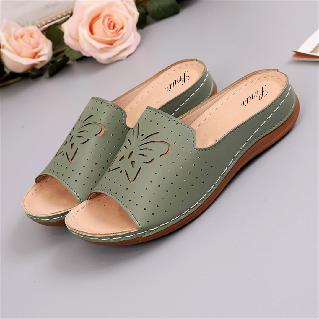 Butterfly upper mint green Wedge Sandal For Women.