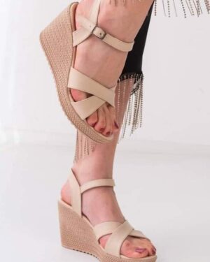 High heel buckle Golden Sandal