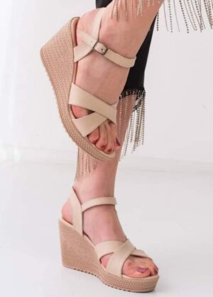 High heel buckle Golden Sandal