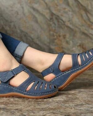 Roman Blue Wedge Medicated Sandal For Women