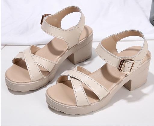 Stylish Beige Block Heeled Sandals for Women