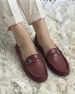 Buckle Elegara Shoes-maroon