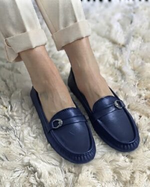 Buckle Elegara Shoes-Navy Blue